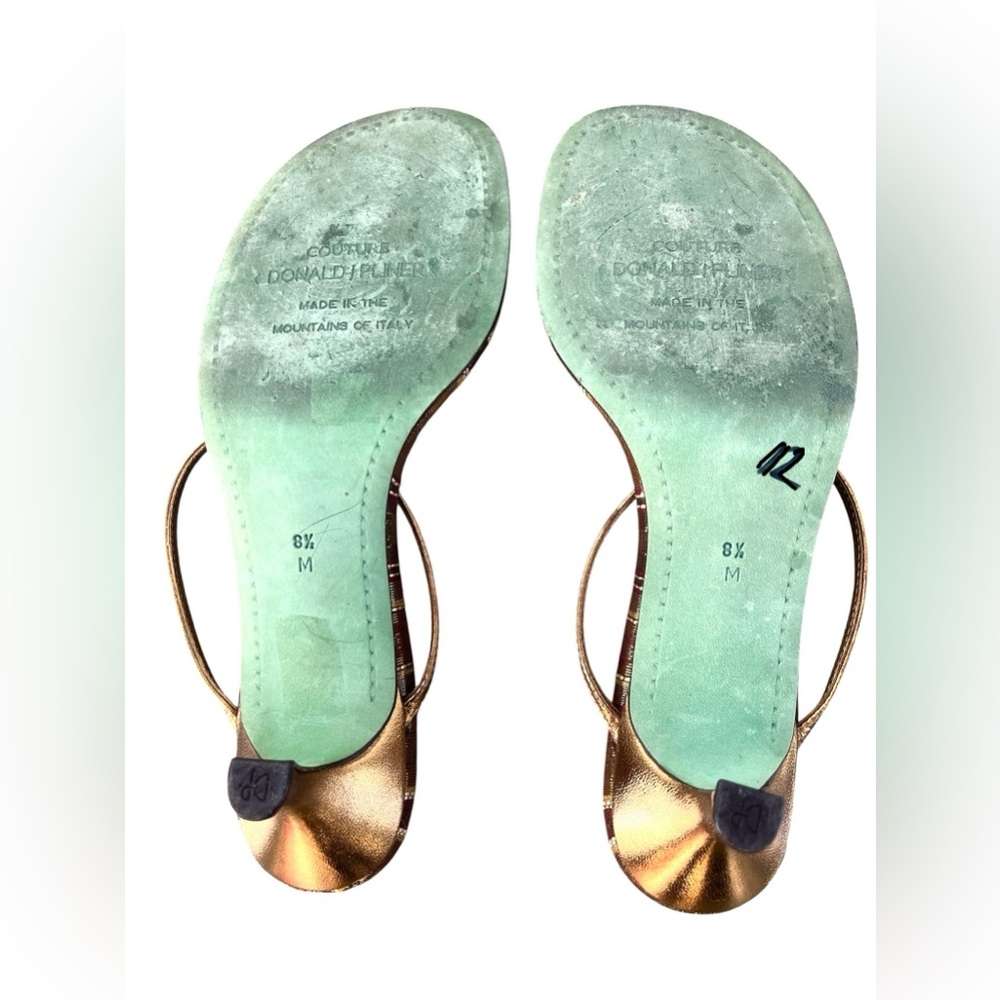 Vtg Y2K Donald J Pliner Couture Butterfly Thong Kitten Heel Sandals 8.5 Fairycor - Picture 7 of 10
